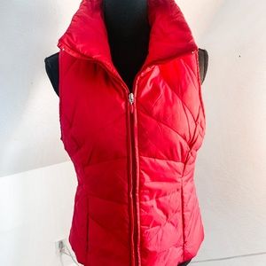 Red puffer vest